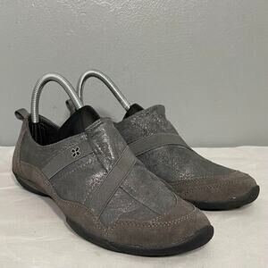 Skechers Gipsy Size 7 Gray Silver Metallic Natural Sport Sneakers Comfort Shoes